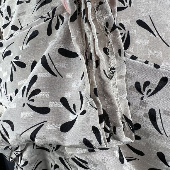 Vintage Lady Carol 3/4 Sleeve Button Shirt Tie Front Petite Large - Picture 8 of 10